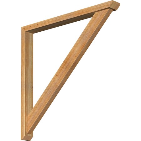Ekena Millwork Traditional Slat Rough Sawn Bracket w/ Offset Brace, Western Red Cedar, 4"W x 40"D x 40"H BKT0402X40X40TRA06RWR